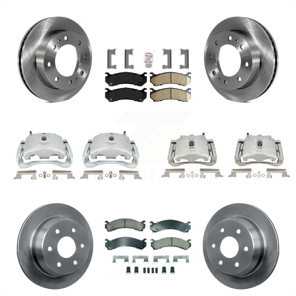 Front Rear Disc Brake Caliper Rotors And Ceramic Pads Kit (10Pc) For 2003 Chevrolet Silverado 2500 HD Suburban GMC Sierra KC8-102461N by Transit Auto