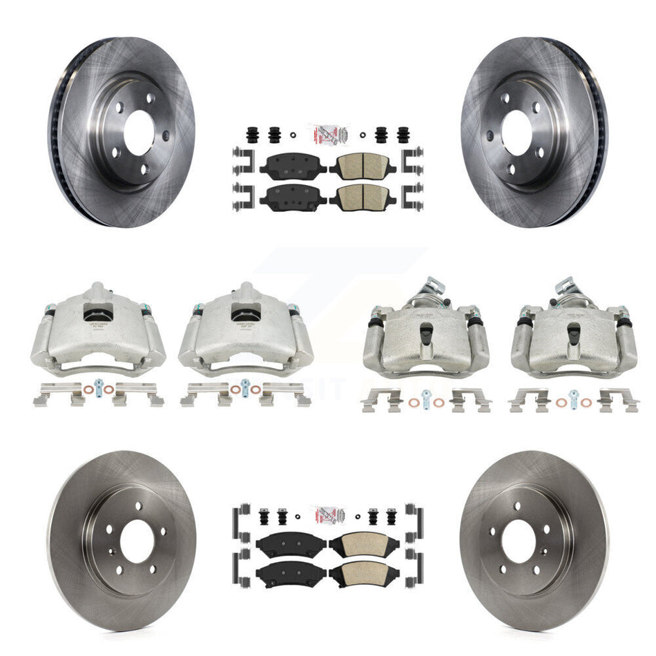 Front Rear Disc Brake Caliper Rotors And Ceramic Pads Kit (10Pc) For 2005 Chevrolet Uplander Pontiac Montana Buick Terraza Saturn Relay KC8-102465N