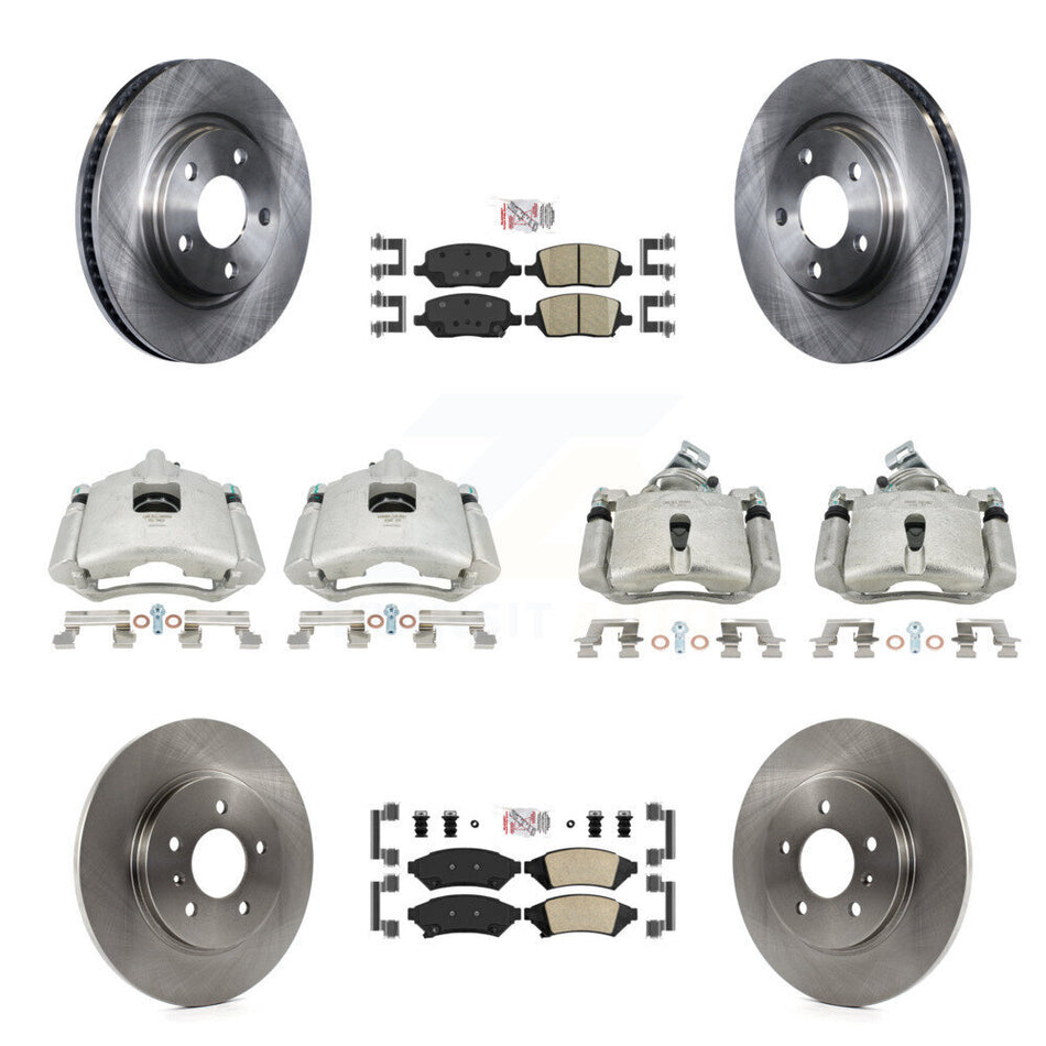 Front Rear Disc Brake Caliper Rotors And Ceramic Pads Kit (10Pc) For 2005 Chevrolet Uplander Pontiac Montana Buick Terraza Saturn Relay KC8-102467N