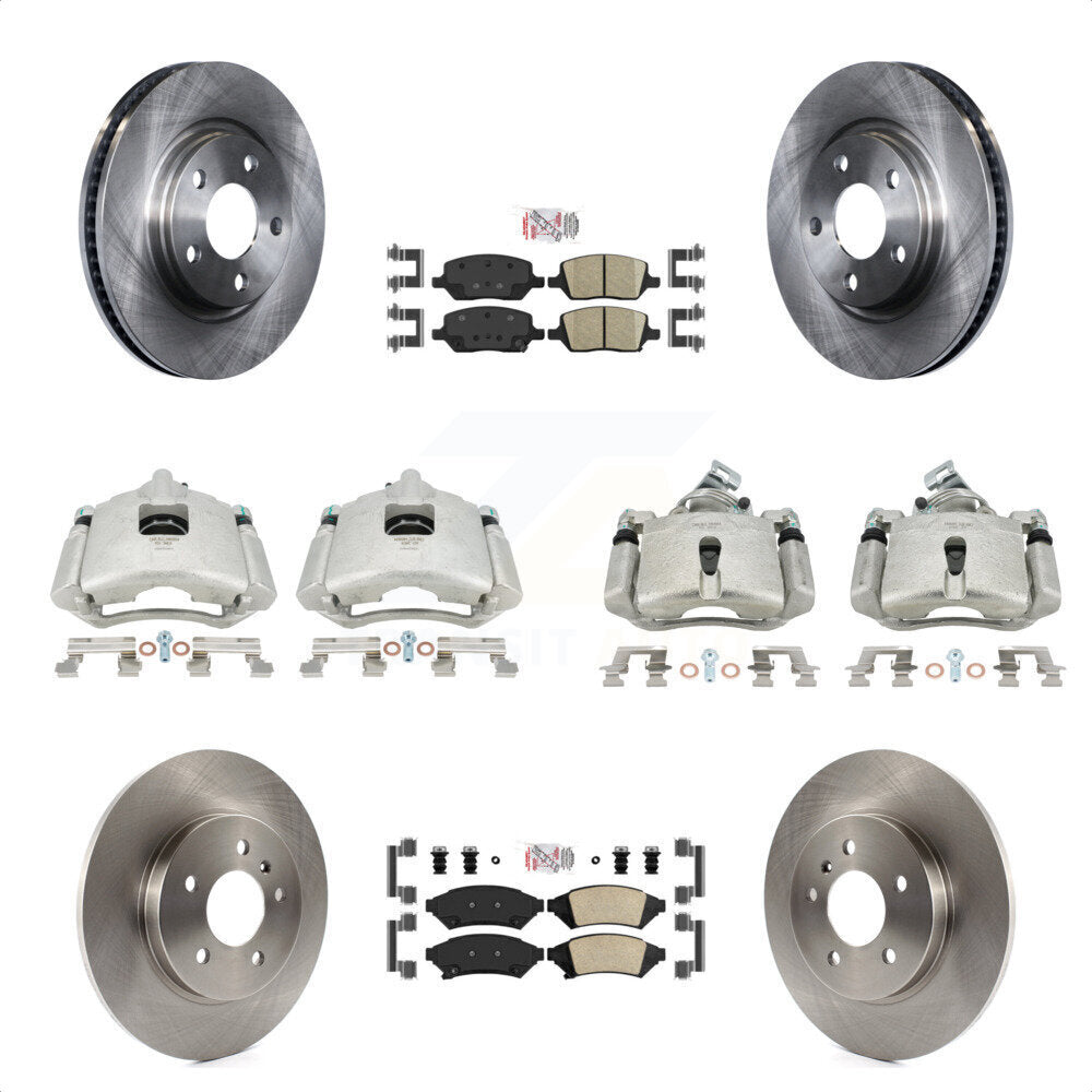 Front Rear Disc Brake Caliper Rotors And Ceramic Pads Kit (10Pc) For 2005 Chevrolet Uplander Buick Terraza Saturn Relay FWD KC8-102471N by Transit Auto