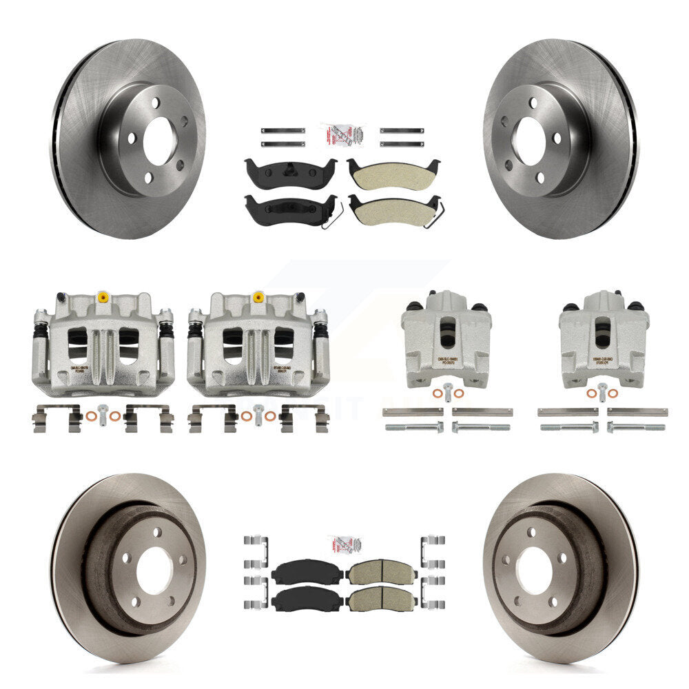 Front Rear Brake Caliper Rotors Ameribrakes Pad Kit (10Pc) For 2010-2011 Ford Ranger 4WD KC8-102473N