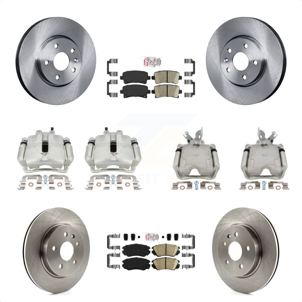 Front Rear Disc Brake Caliper Rotors And Ceramic Pads Kit (10Pc) For Chevrolet Impala Malibu KC8-102480N by Transit Auto