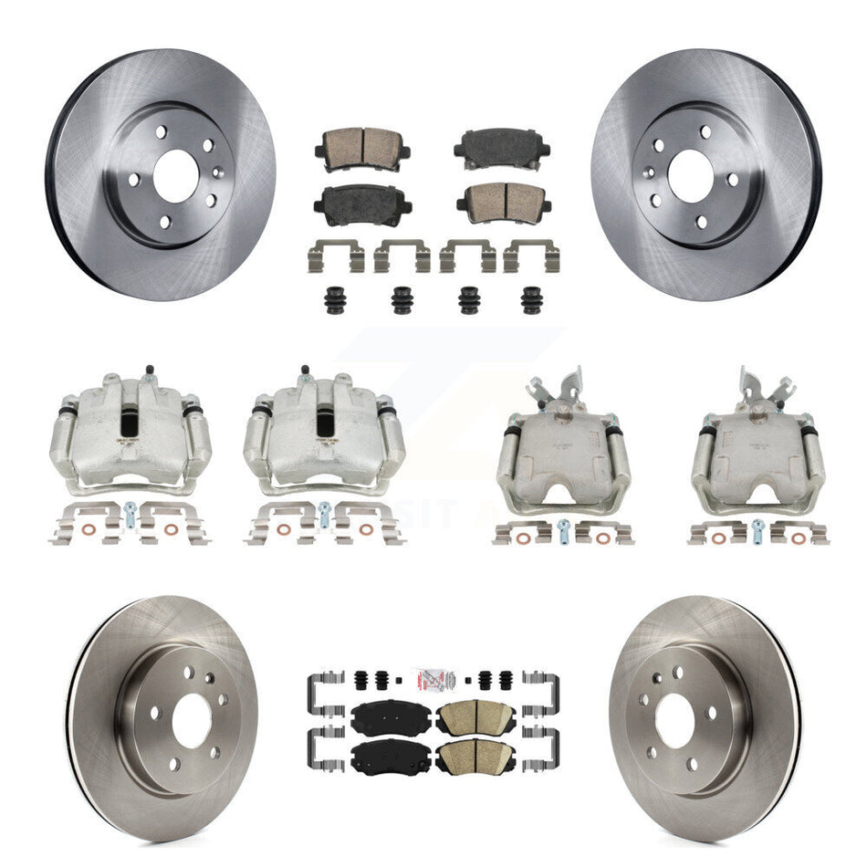 Front Rear Disc Brake Caliper Rotors And Ceramic Pads Kit (10Pc) For Chevrolet Impala Malibu KC8-102482N