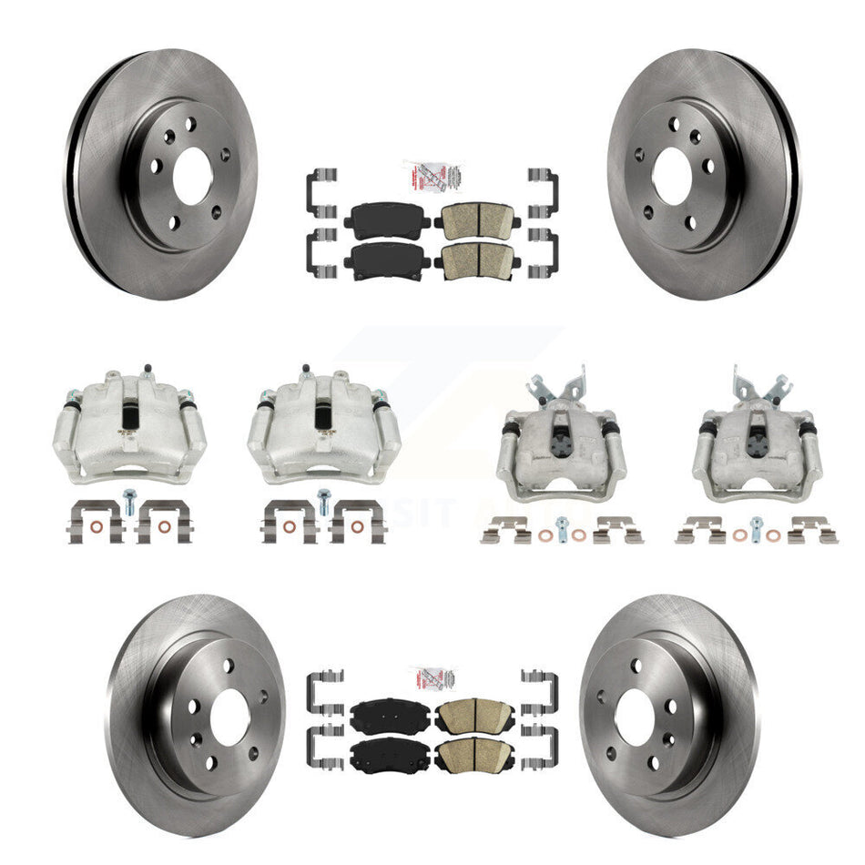 Front Rear Disc Brake Caliper Rotors And Ceramic Pads Kit (10Pc) For Chevrolet Malibu KC8-102483N