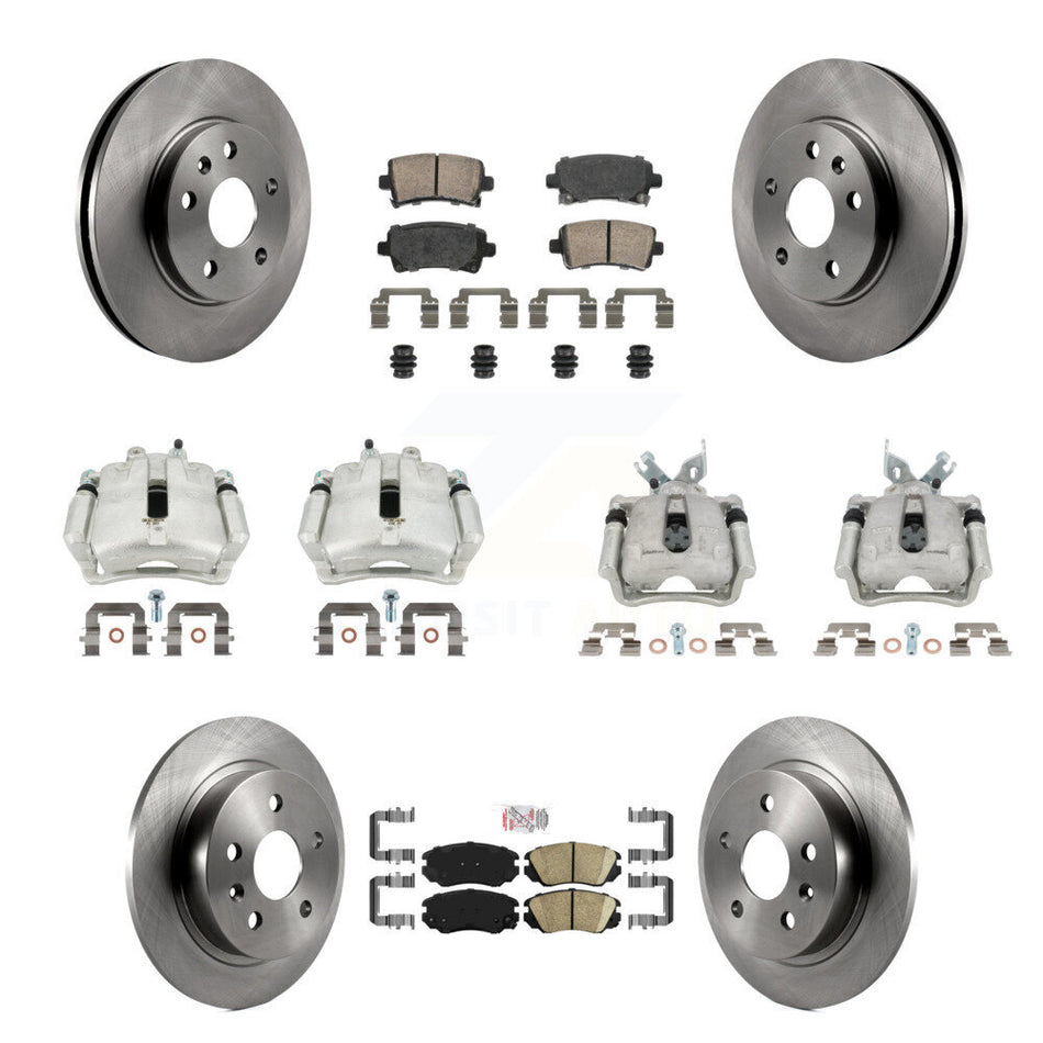 Front Rear Disc Brake Caliper Rotors And Ceramic Pads Kit (10Pc) For Chevrolet Malibu KC8-102485N