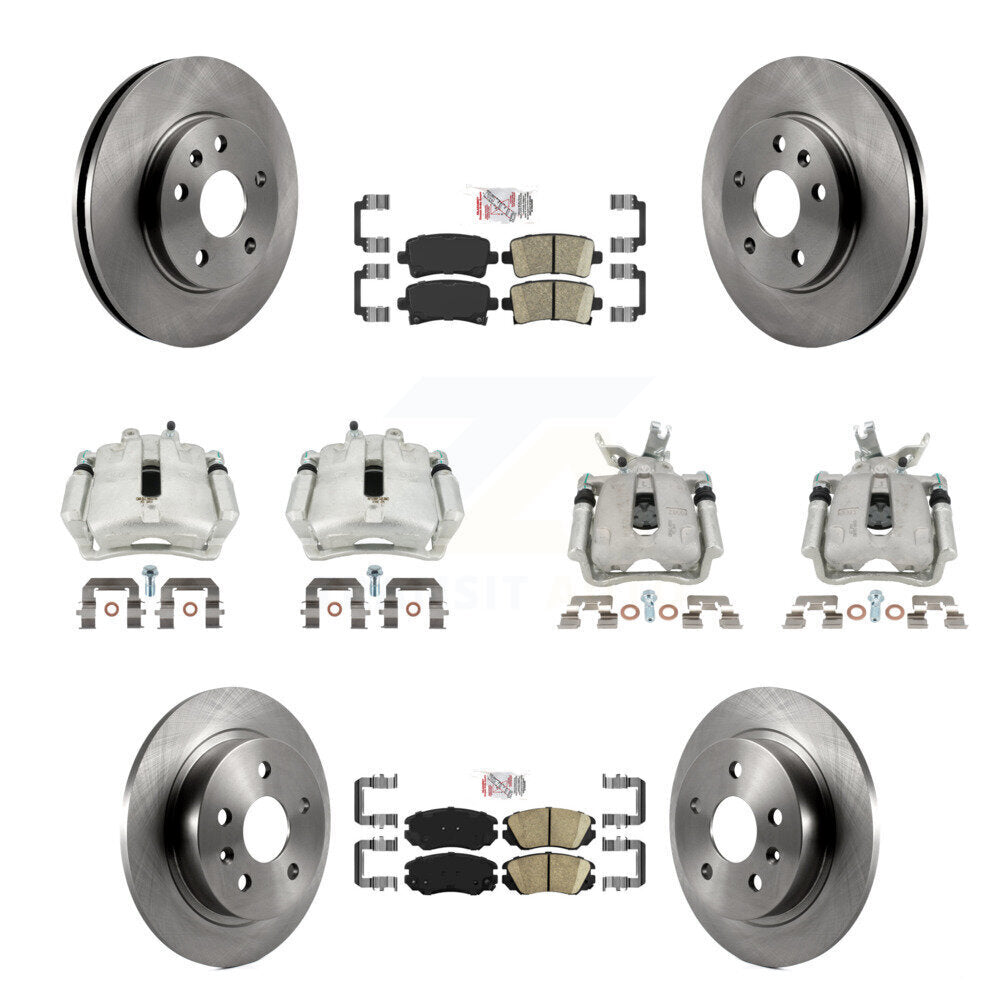Front Rear Disc Brake Caliper Rotors Ceramic Pad Kit (10Pc) For Chevrolet Malibu Limited KC8-102491N