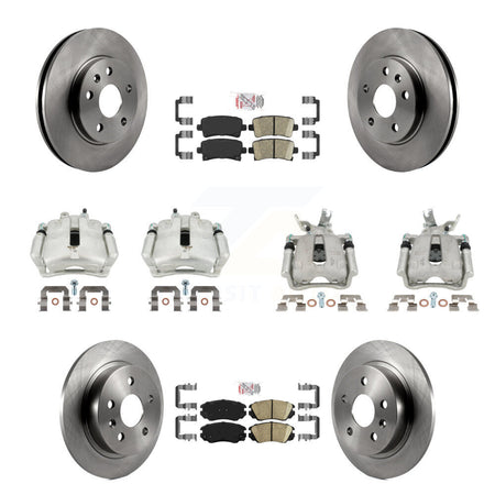 Front Rear Disc Brake Caliper Rotors Ceramic Pad Kit (10Pc) For Chevrolet Malibu Limited KC8-102491N