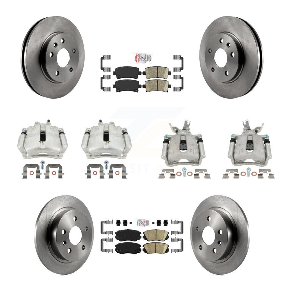 Front Rear Disc Brake Caliper Rotors Ceramic Pad Kit (10Pc) For Chevrolet Malibu Limited KC8-102492N