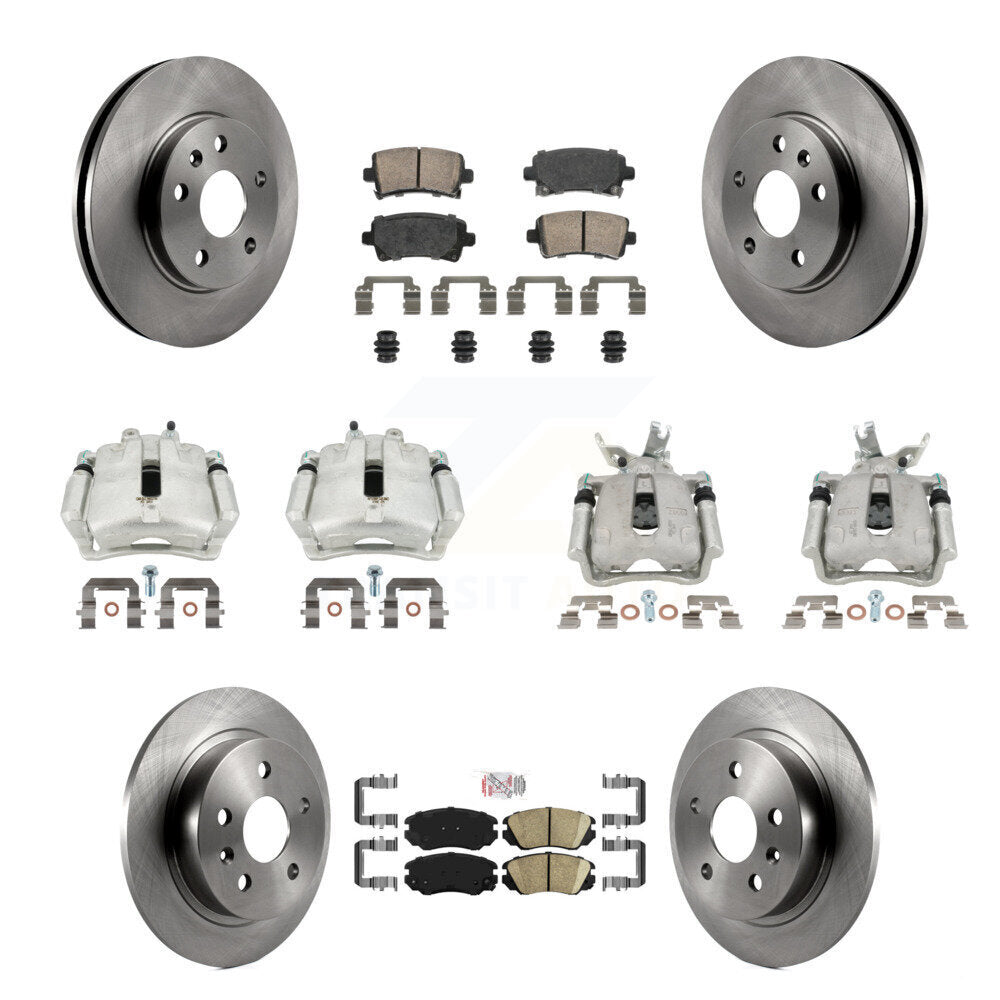 Front Rear Disc Brake Caliper Rotors Ceramic Pad Kit (10Pc) For Chevrolet Malibu Limited KC8-102493N