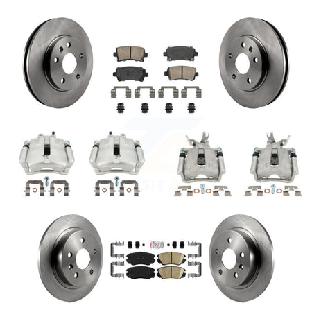 Front Rear Disc Brake Caliper Rotors Ceramic Pad Kit (10Pc) For Chevrolet Malibu Limited KC8-102494N