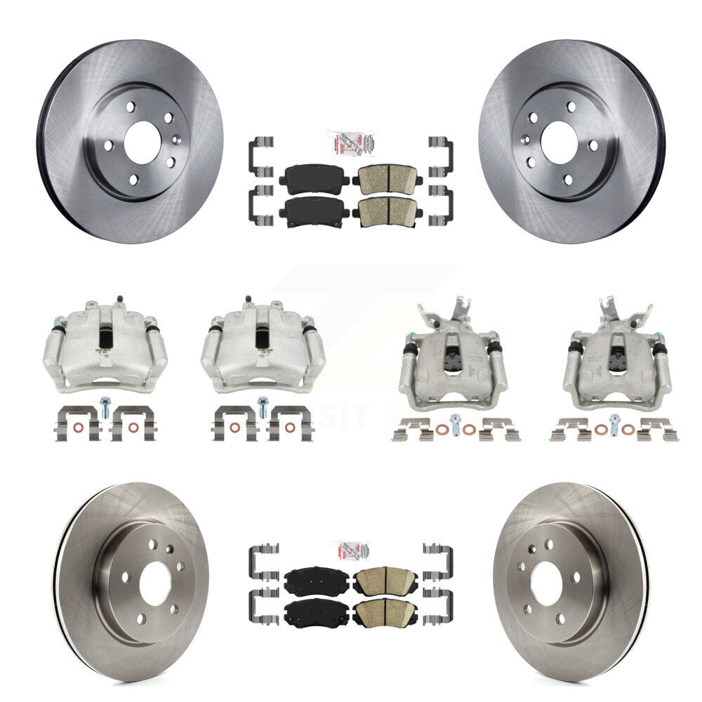 Front Rear Disc Brake Caliper Rotors Ceramic Pad Kit (10Pc) For Chevrolet Malibu Limited KC8-102495N
