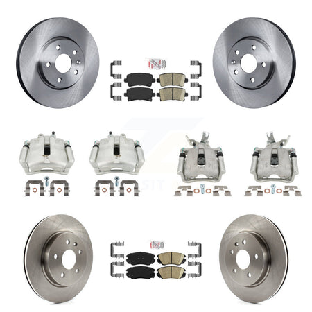 Front Rear Disc Brake Caliper Rotors Ceramic Pad Kit (10Pc) For Chevrolet Malibu Limited KC8-102495N