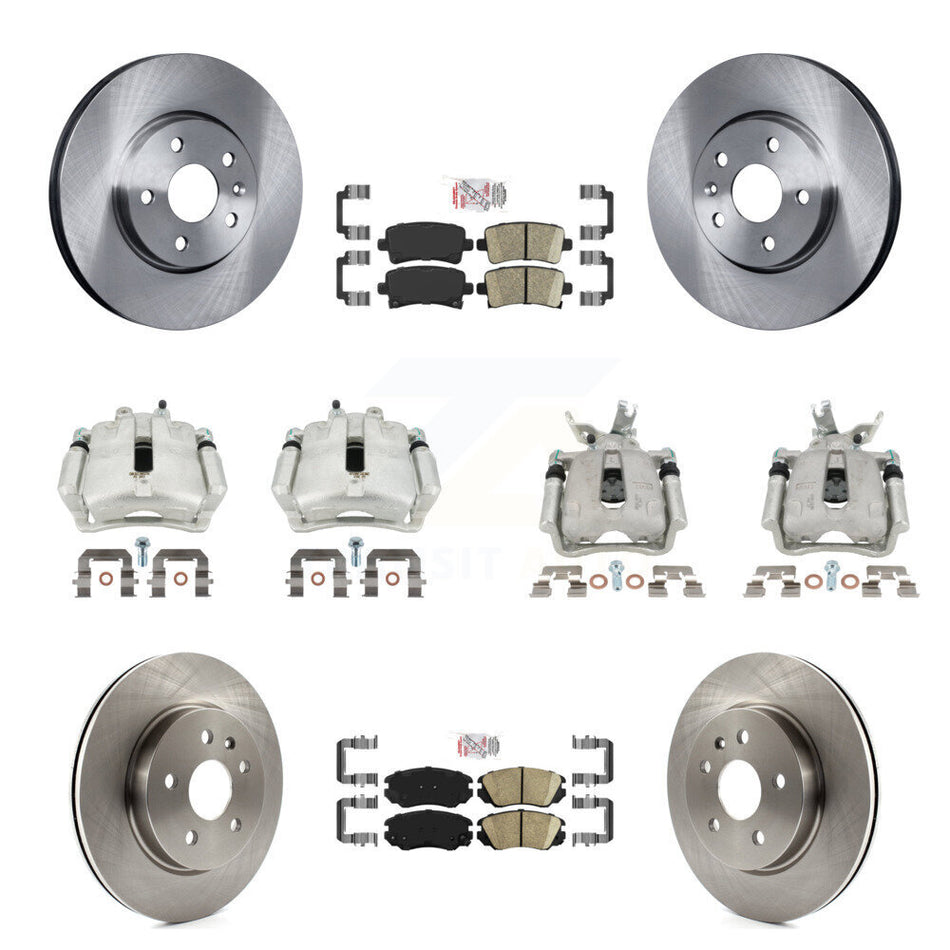 Front Rear Disc Brake Caliper Rotors Ceramic Pad Kit (10Pc) For Chevrolet Malibu Limited KC8-102495N