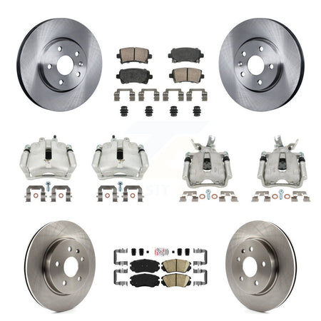 Front Rear Disc Brake Caliper Rotors Ceramic Pad Kit (10Pc) For Chevrolet Malibu Limited KC8-102498N