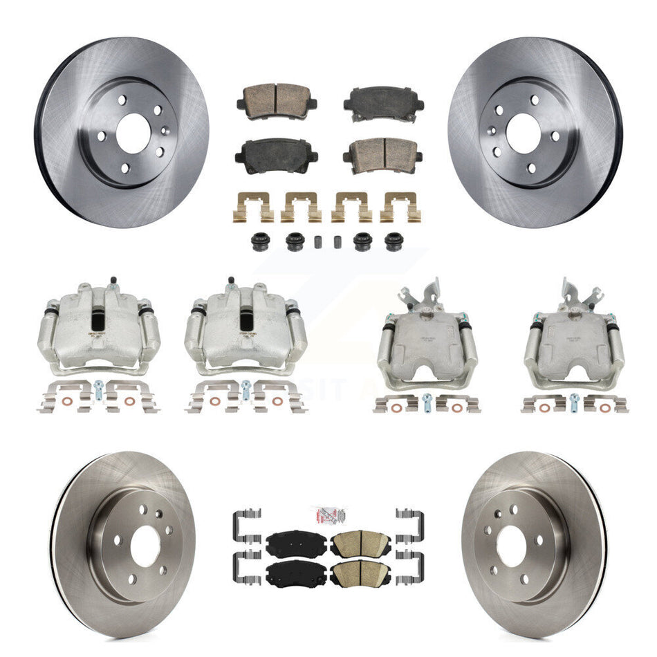 Front Rear Disc Brake Caliper Rotors And Ceramic Pads Kit (10Pc) For 2010-2011 Buick LaCrosse Excluding Vehicles Manufactured In Mexico KC8-102499N
