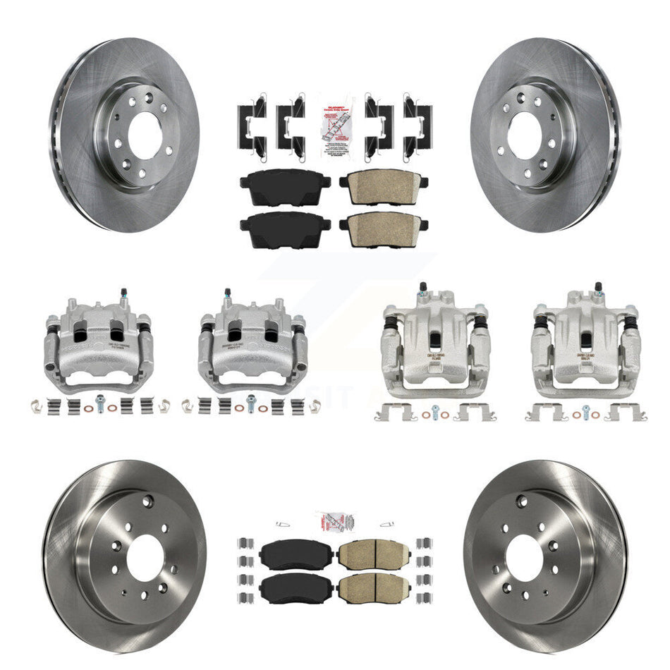Front Rear Disc Brake Caliper Rotors And Ceramic Pad Kit (10Pc) For Mazda CX-7 Ford Edge KC8-102503N