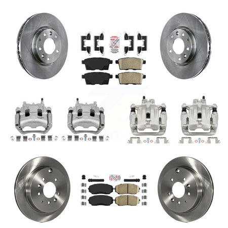 Front Rear Disc Brake Caliper Rotors And Ceramic Pad Kit (10Pc) For Mazda CX-7 Ford Edge KC8-102504N