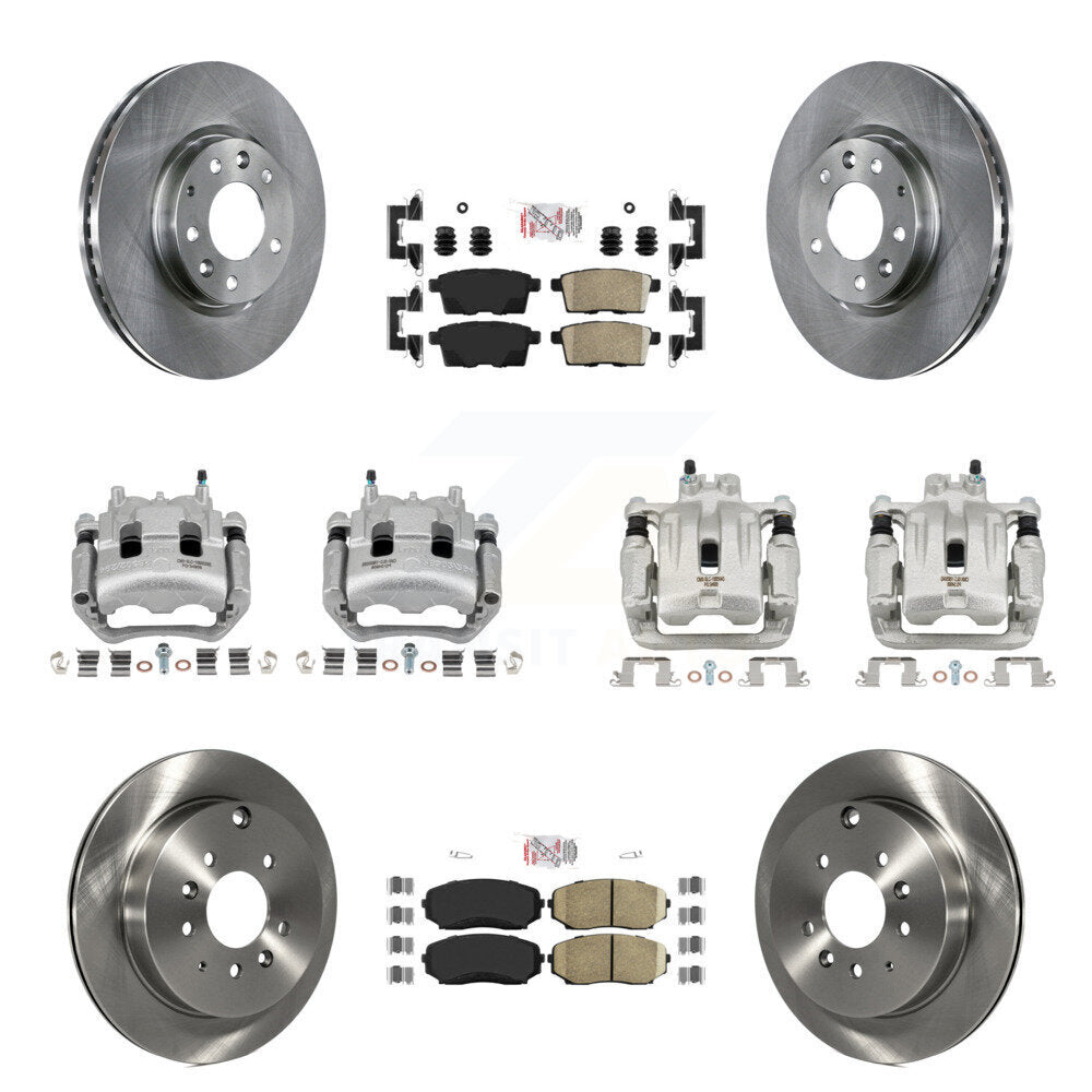 Front Rear Disc Brake Caliper Rotors And Ceramic Pad Kit (10Pc) For Mazda CX-7 Ford Edge KC8-102505N