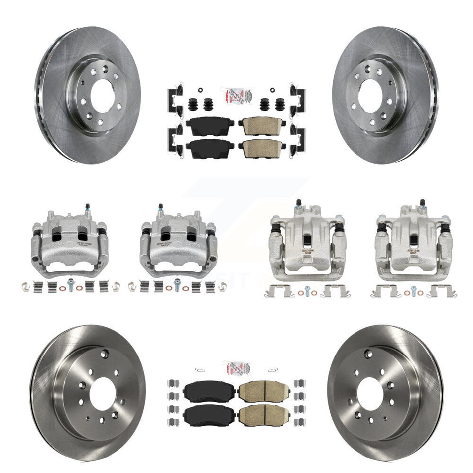 Front Rear Disc Brake Caliper Rotors And Ceramic Pad Kit (10Pc) For Mazda CX-7 Ford Edge KC8-102505N
