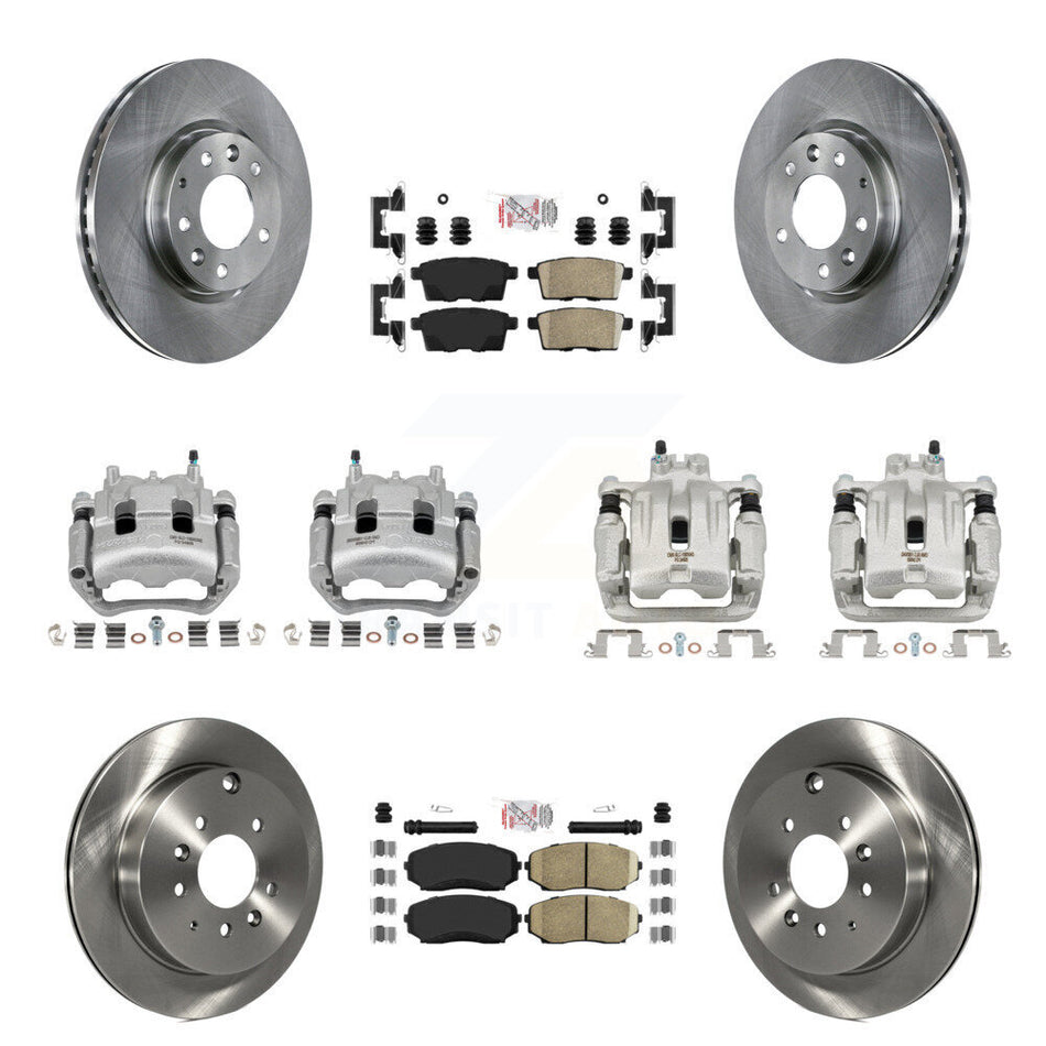 Front Rear Disc Brake Caliper Rotors And Ceramic Pad Kit (10Pc) For Mazda CX-7 Ford Edge KC8-102506N