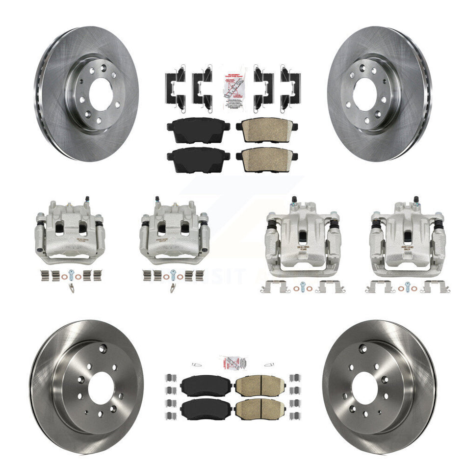 Front Rear Disc Brake Caliper Rotor Ceramic Pad Kit (10Pc) For 2007-2009 Lincoln MKX FWD KC8-102511N
