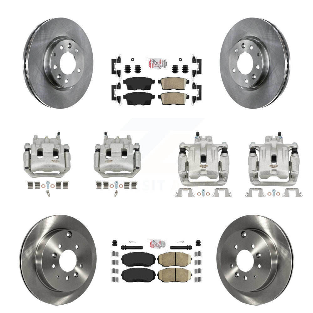 Front Rear Disc Brake Caliper Rotor Ceramic Pad Kit (10Pc) For 2007-2009 Lincoln MKX FWD KC8-102514N