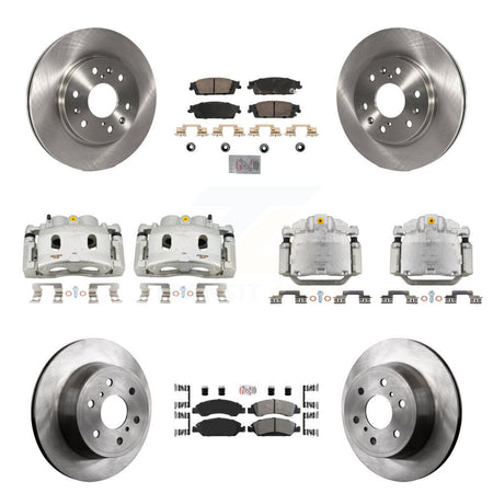 Front Rear Brake Caliper Rotors Ameribrakes Pad Kit (10Pc) For GMC Sierra 1500 Chevrolet KC8-102523N