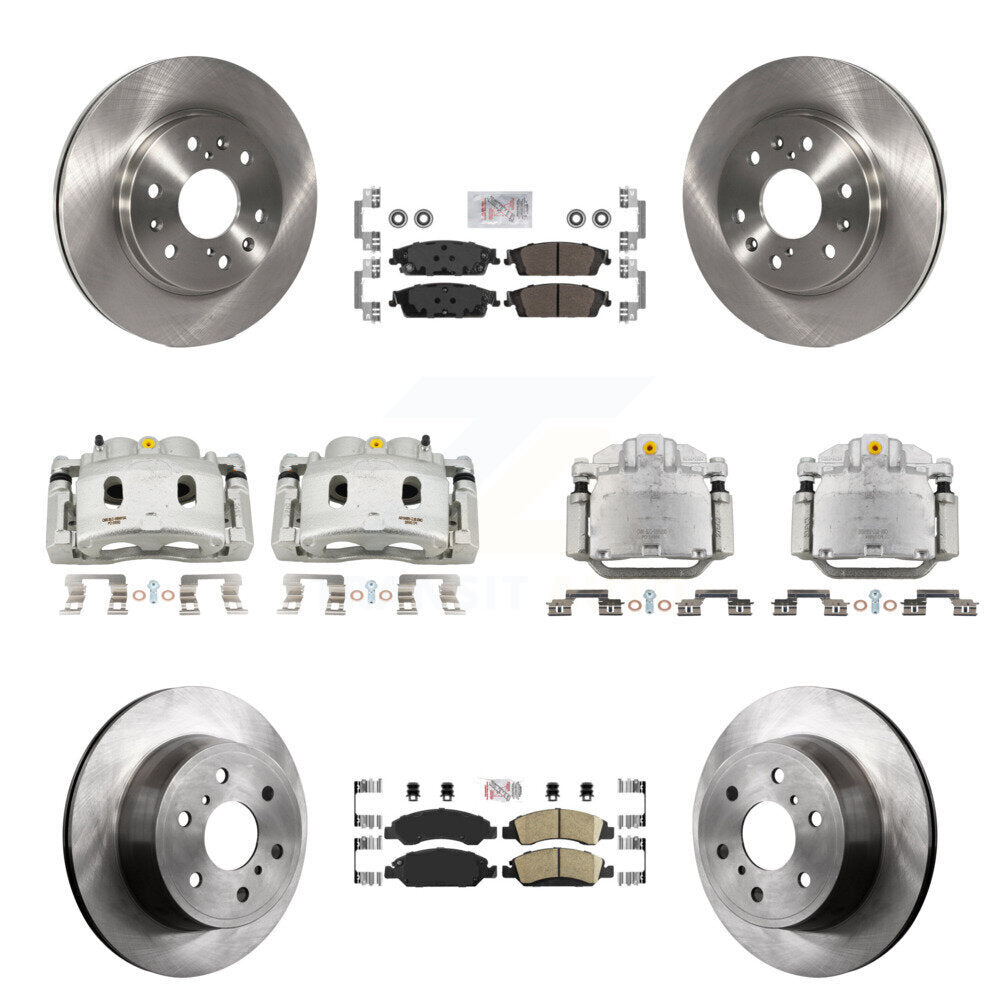 Front Rear Brake Caliper Rotors Ameribrakes Pad Kit (10Pc) For GMC Sierra 1500 Chevrolet KC8-102524N