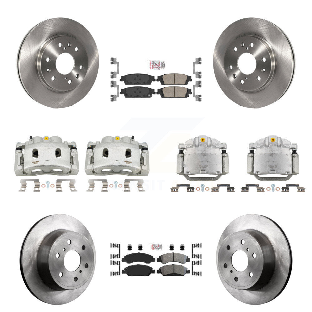 Front Rear Brake Caliper Rotors Ameribrakes Pad Kit (10Pc) For GMC Sierra 1500 Chevrolet KC8-102529N