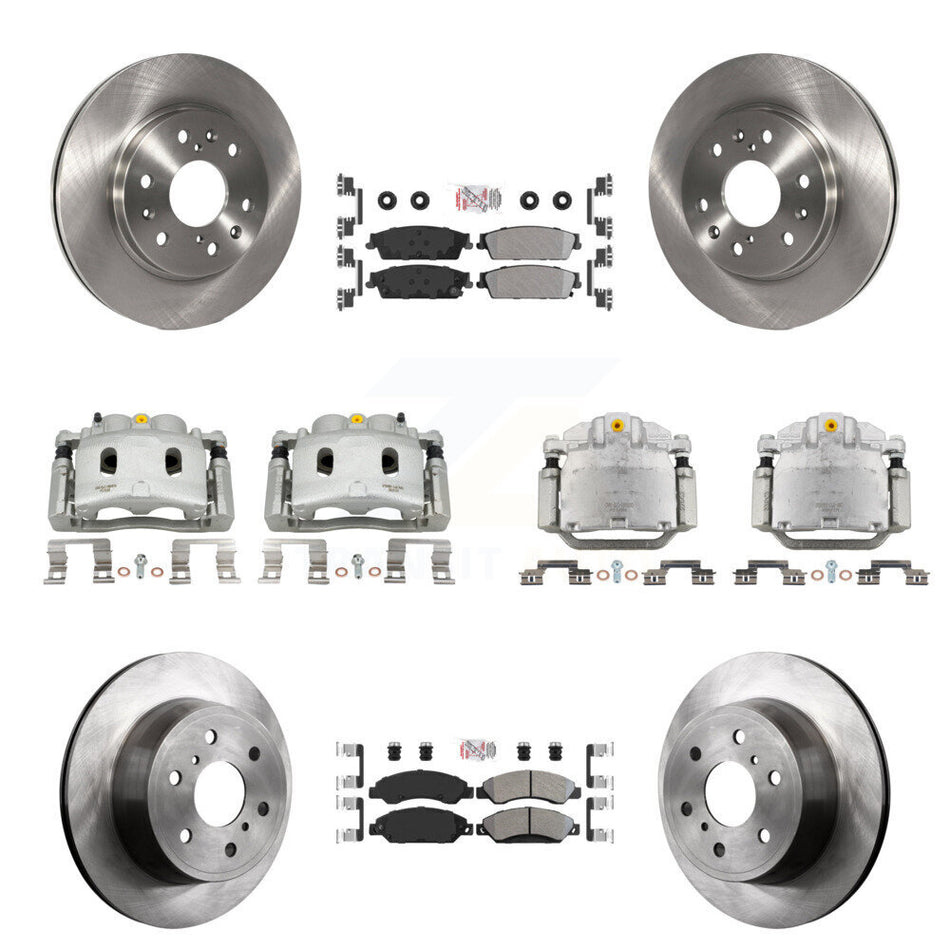 Front Rear Brake Caliper Rotors Semi-Metallic Pad Kit (10Pc) For Chevrolet Avalanche GMC KC8-102530N