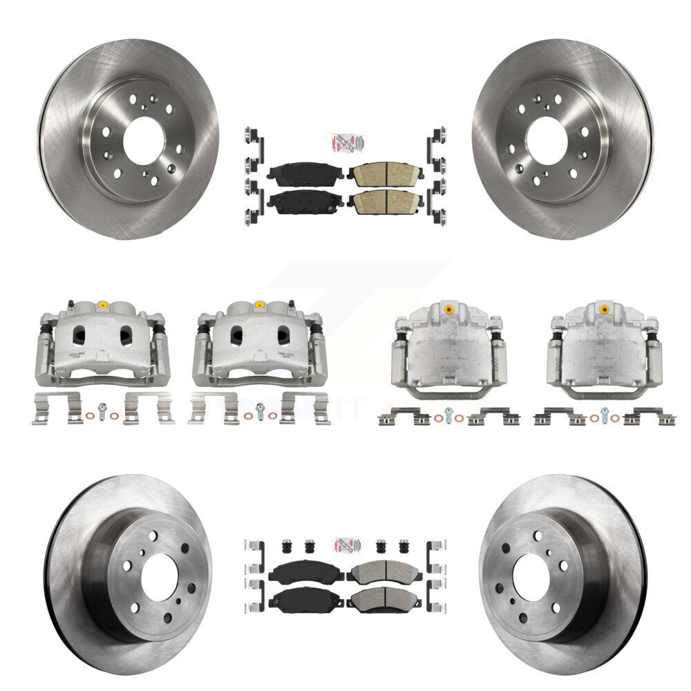 Front Rear Brake Caliper Rotor Ameribrakes Pad Kit (10Pc) For Chevrolet Avalanche GMC XL KC8-102532N