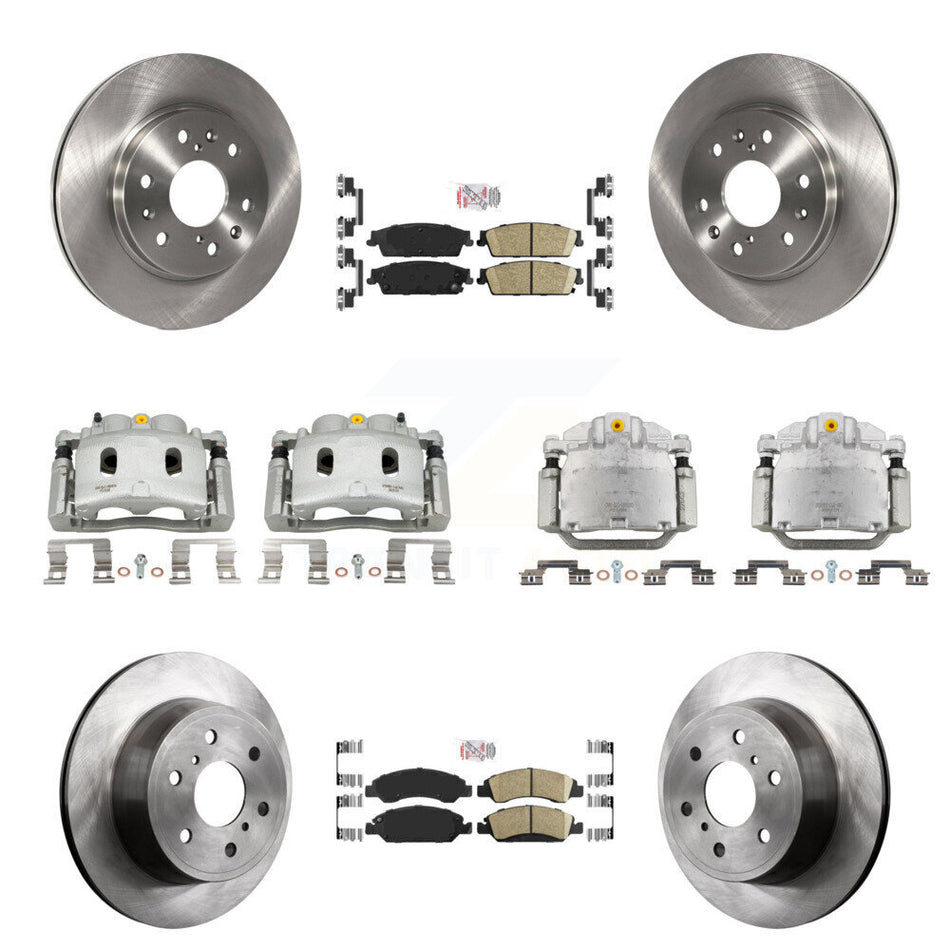 Front Rear Brake Caliper Rotor & Ceramic Pad Kit (10Pc) For Chevrolet Silverado 1500 GMC KC8-102538N