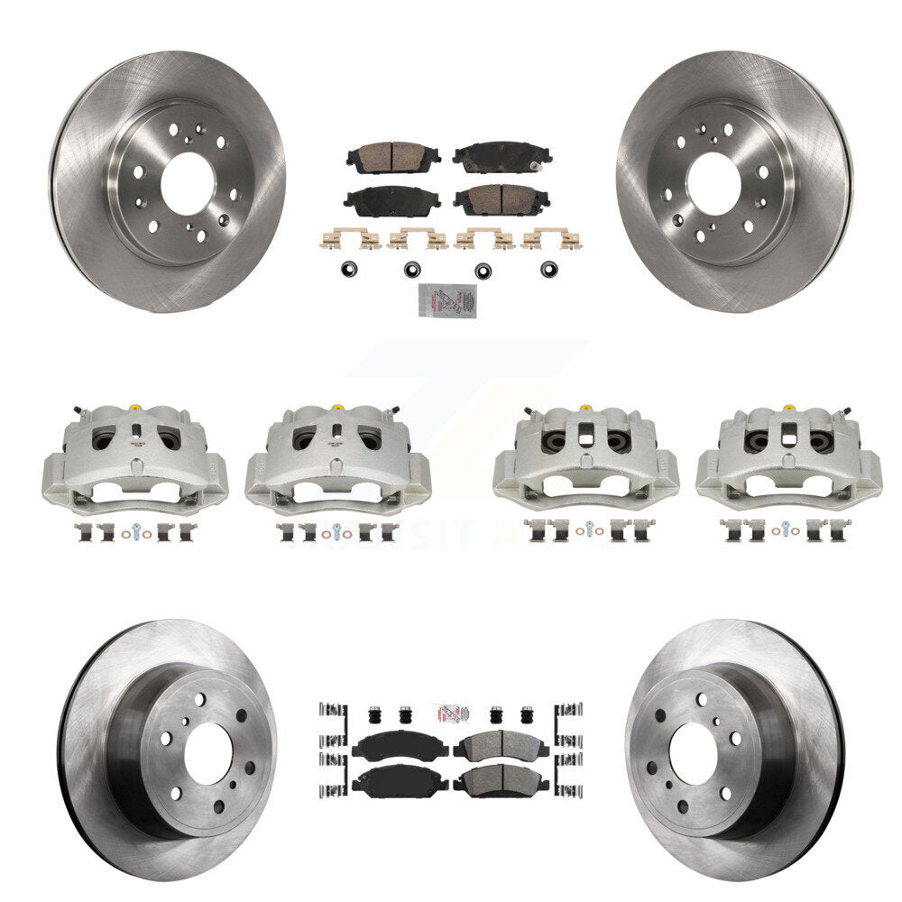 Front Rear Brake Caliper Rotor Ameribrakes Pad Kit (10Pc) For 2016 Chevrolet Suburban HD KC8-102542N