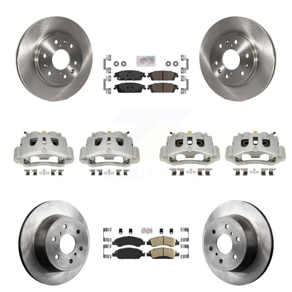 Front Rear Brake Caliper Rotor Ameribrakes Pad Kit (10Pc) For 2016 Chevrolet Suburban HD KC8-102543N