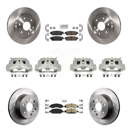 Front Rear Brake Caliper Rotor Ameribrakes Pad Kit (10Pc) For 2016 Chevrolet Suburban HD KC8-102544N