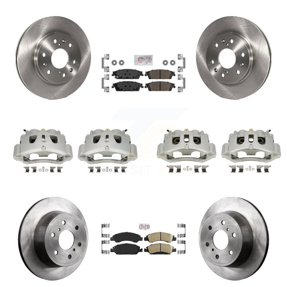 Front Rear Brake Caliper Rotor Ameribrakes Pad Kit (10Pc) For 2016 Chevrolet Suburban HD KC8-102544N