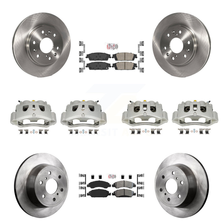 Front Rear Brake Caliper Rotor Ameribrakes Pad Kit (10Pc) For 2016 Chevrolet Suburban HD KC8-102548N