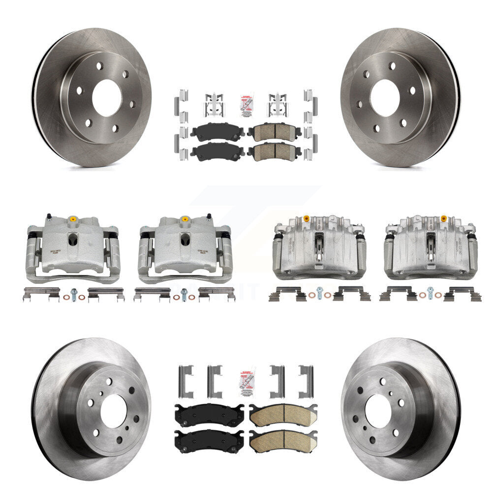 Front Rear Disc Brake Caliper Rotor & Ceramic Pad Kit (10Pc) For GMC Sierra 1500 Classic KC8-102549N