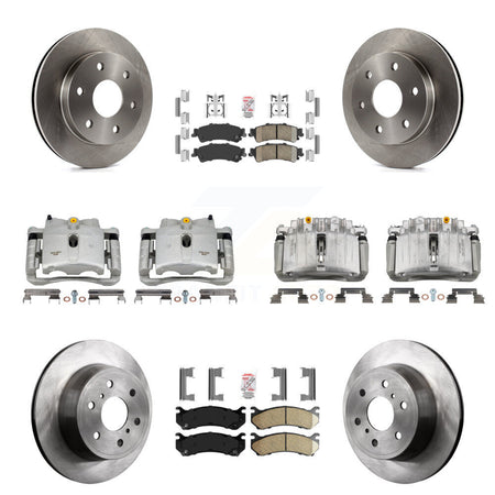 Front Rear Disc Brake Caliper Rotor & Ceramic Pad Kit (10Pc) For GMC Sierra 1500 Classic KC8-102549N