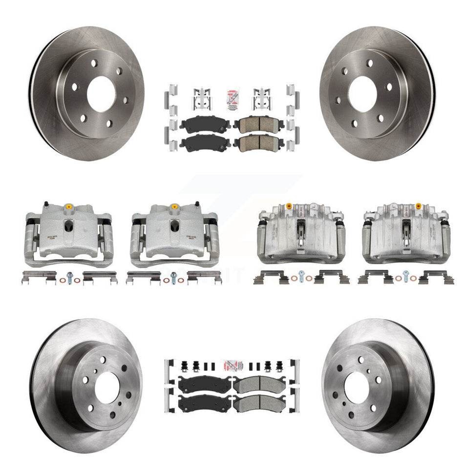 Front Rear Brake Caliper Rotors & Ameribrakes Pad Kit (10Pc) For GMC Sierra 1500 Classic KC8-102550N