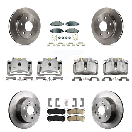Front Rear Brake Caliper Rotors & Ameribrakes Pad Kit (10Pc) For GMC Sierra 1500 Classic KC8-102551N