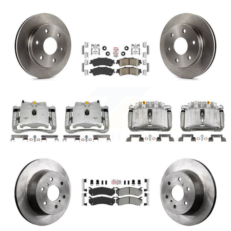 Front Rear Brake Caliper Rotors & Ameribrakes Pad Kit (10Pc) For GMC Sierra 1500 Classic KC8-102554N