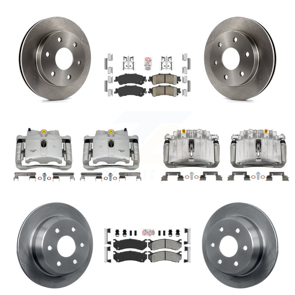 Front Rear Brake Caliper Rotor & Ameribrakes Pad Kit (10Pc) For Chevrolet Silverado 1500 KC8-102556N