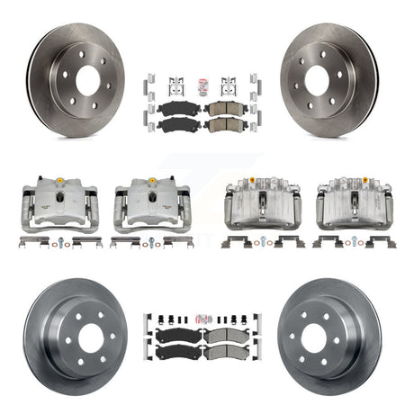 Front Rear Brake Caliper Rotor & Ameribrakes Pad Kit (10Pc) For Chevrolet Silverado 1500 KC8-102556N