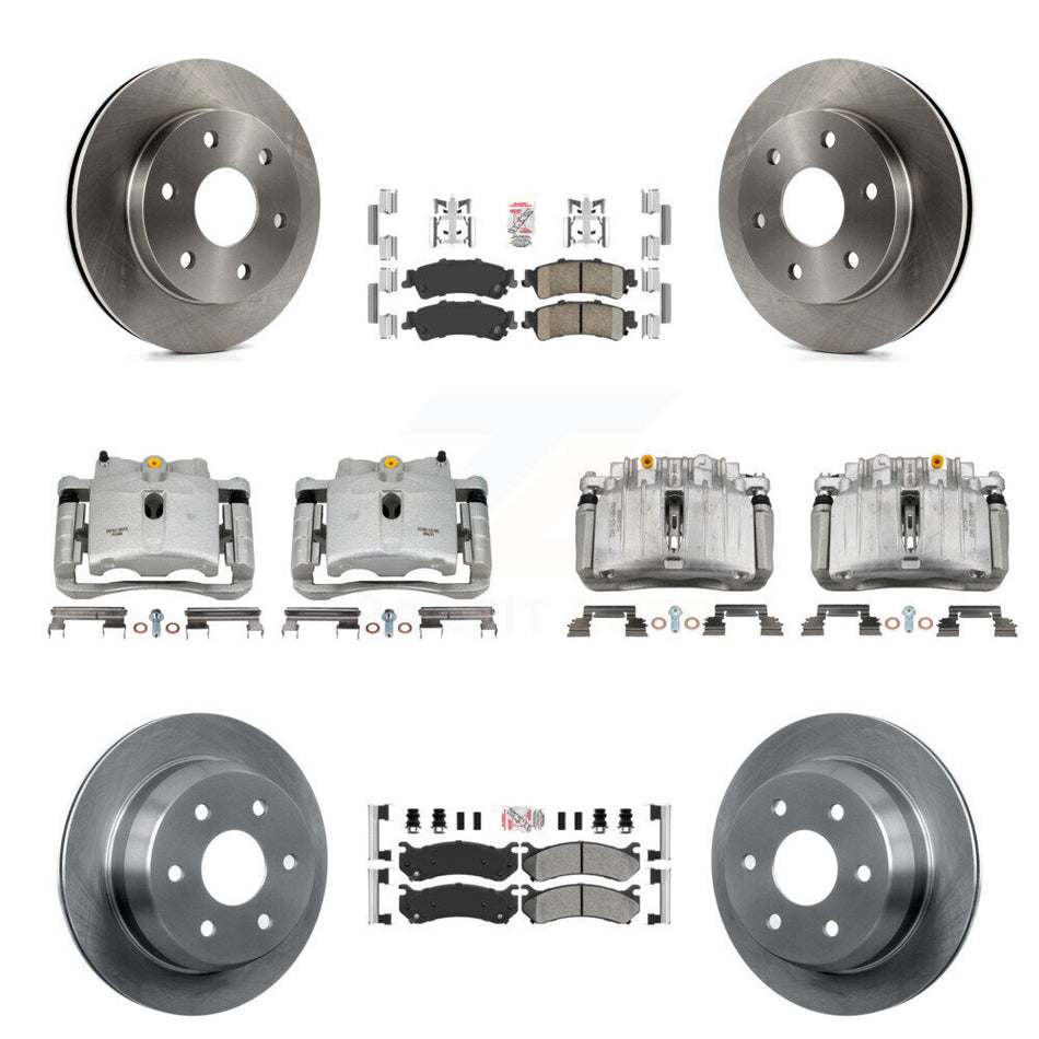 Front Rear Brake Caliper Rotor & Ameribrakes Pad Kit (10Pc) For Chevrolet Silverado 1500 KC8-102556N