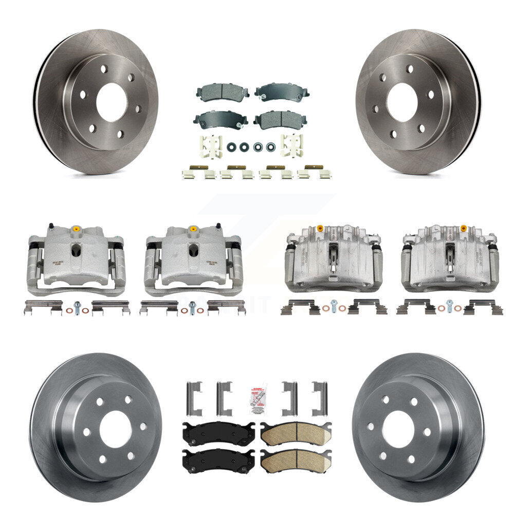 Front Rear Brake Caliper Rotor & Ameribrakes Pad Kit (10Pc) For Chevrolet Silverado 1500 KC8-102557N