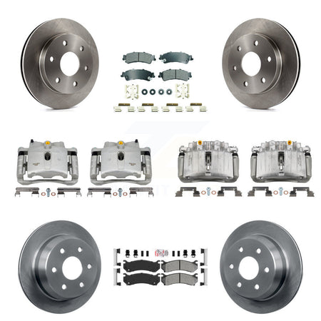 Front Rear Brake Caliper Rotor Semi-Metallic Pad Kit (10Pc) For Chevrolet Silverado 1500 KC8-102558N