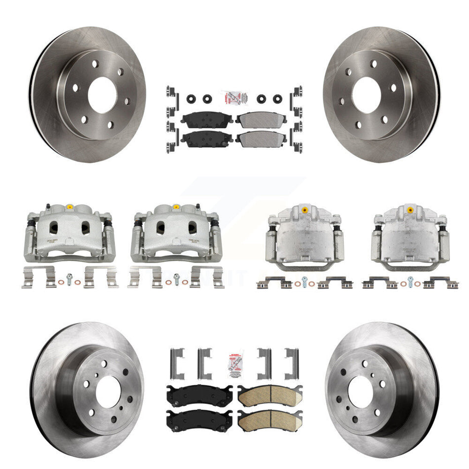 Front Rear Brake Caliper Rotor & Ameribrakes Pad Kit (10Pc) For Chevrolet Silverado 1500 KC8-102579N