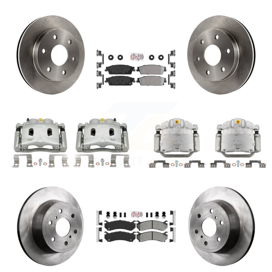 Front Rear Brake Caliper Rotor Semi-Metallic Pad Kit (10Pc) For Chevrolet Silverado 1500 KC8-102580N