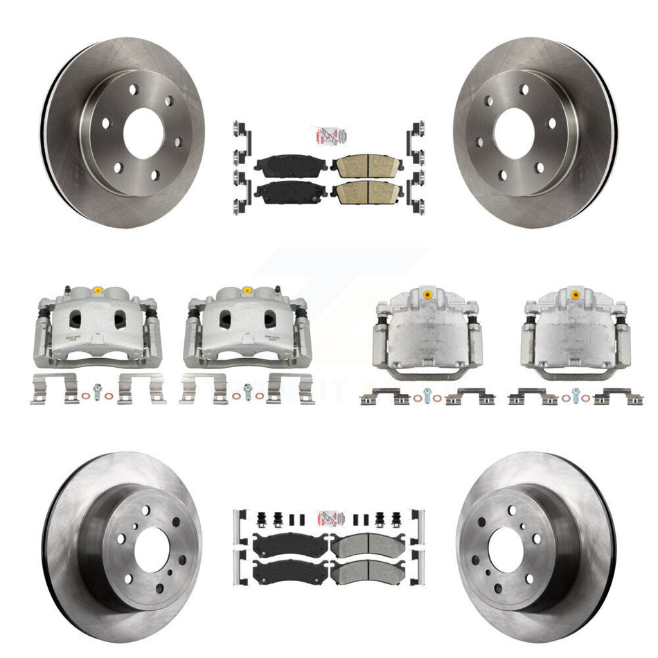 Front Rear Brake Caliper Rotor & Ameribrakes Pad Kit (10Pc) For Chevrolet Silverado 1500 KC8-102582N